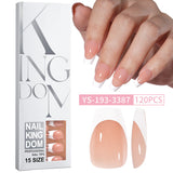 Hot-selling French-style armor, simple spray oil-shiny patch manicure removable trapezoidal nail piece 120 pieces in a box