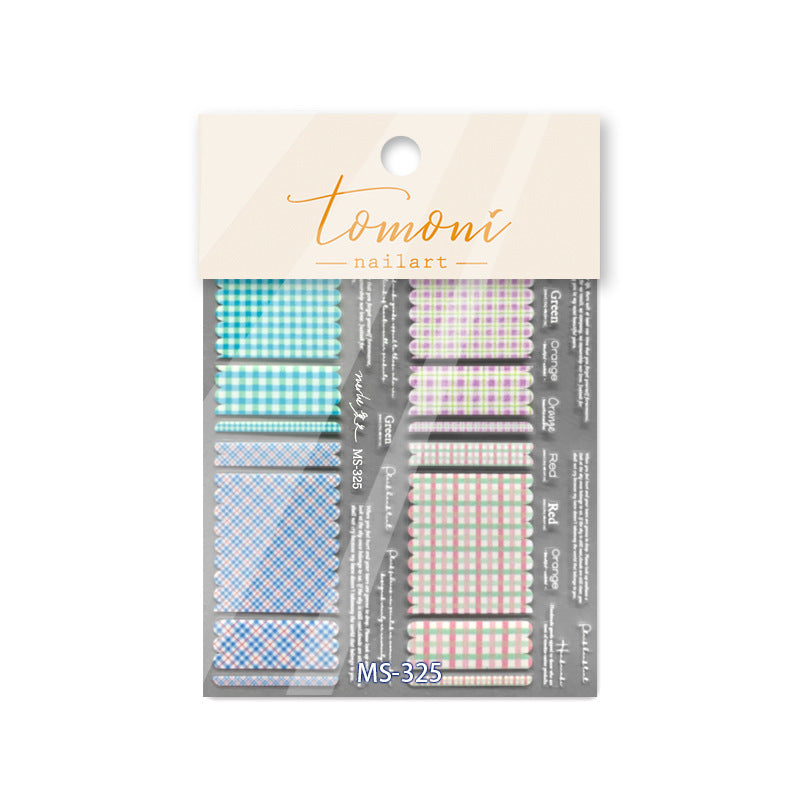Pastel Gingham – French Tip Nail Art Accent Set