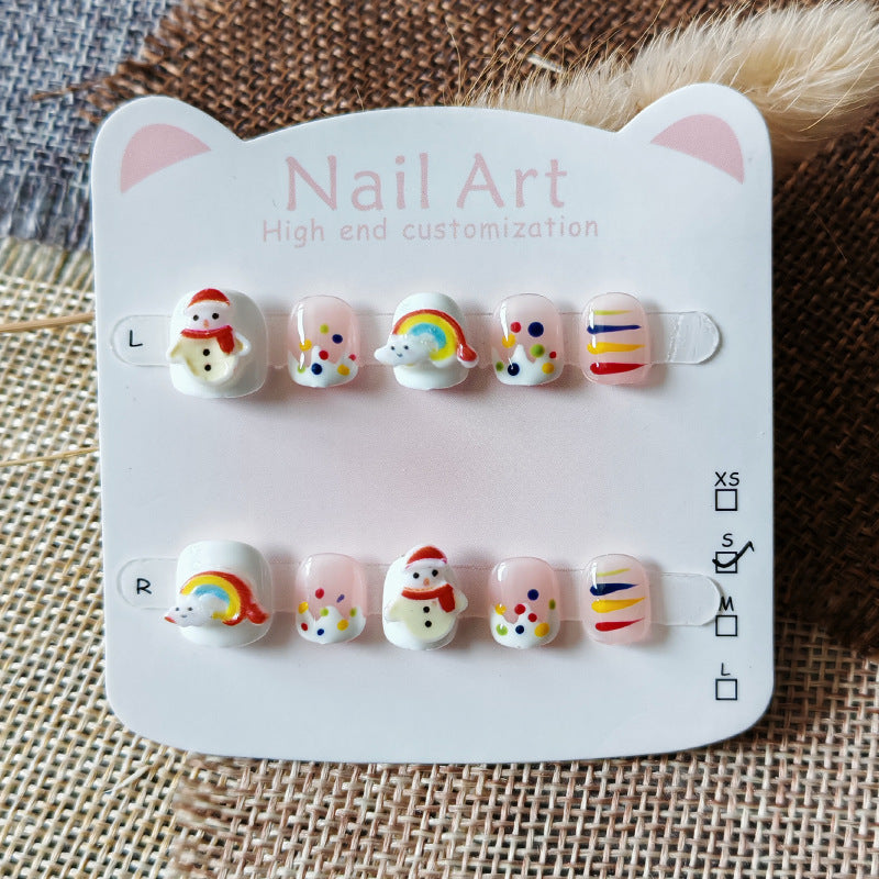 365nails：「彩虹雪人 3D」—手工製穿戴足甲