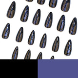 Black Iridescent Cat-Eye Glossy Press On Nails