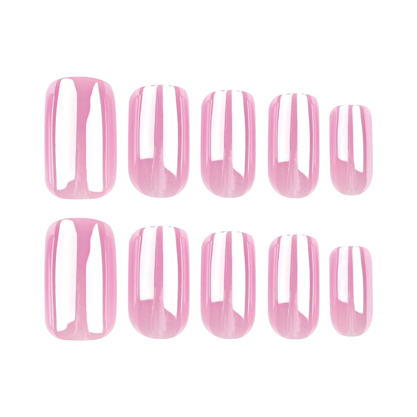 new nail art nail film coating Japanese sweet pink solid color wearing nail short rectangular nail fake nail film｜365nails