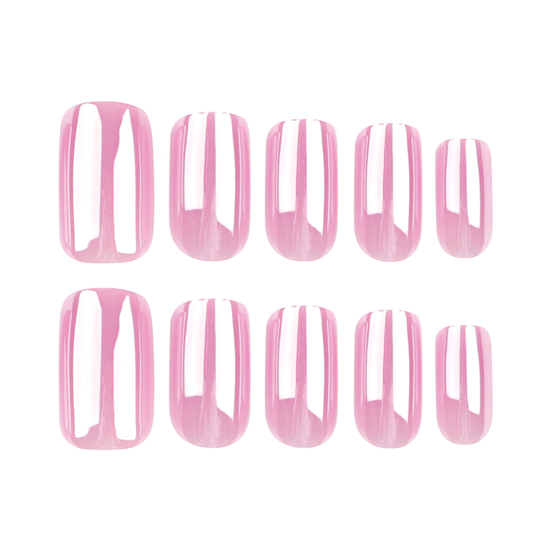 新款指甲藝術甲膜 ｜ 日系甜粉色短款矩形穿戴甲｜365nails