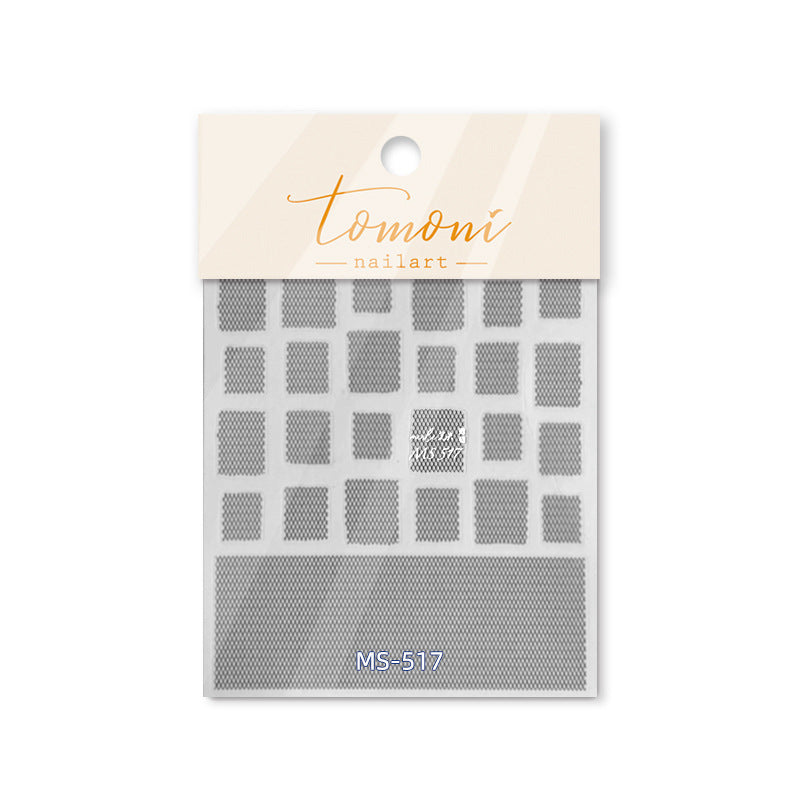 Pastel Checkered Square: "Vintage Gingham Plaid" – 5D Embossed Nail Sticker