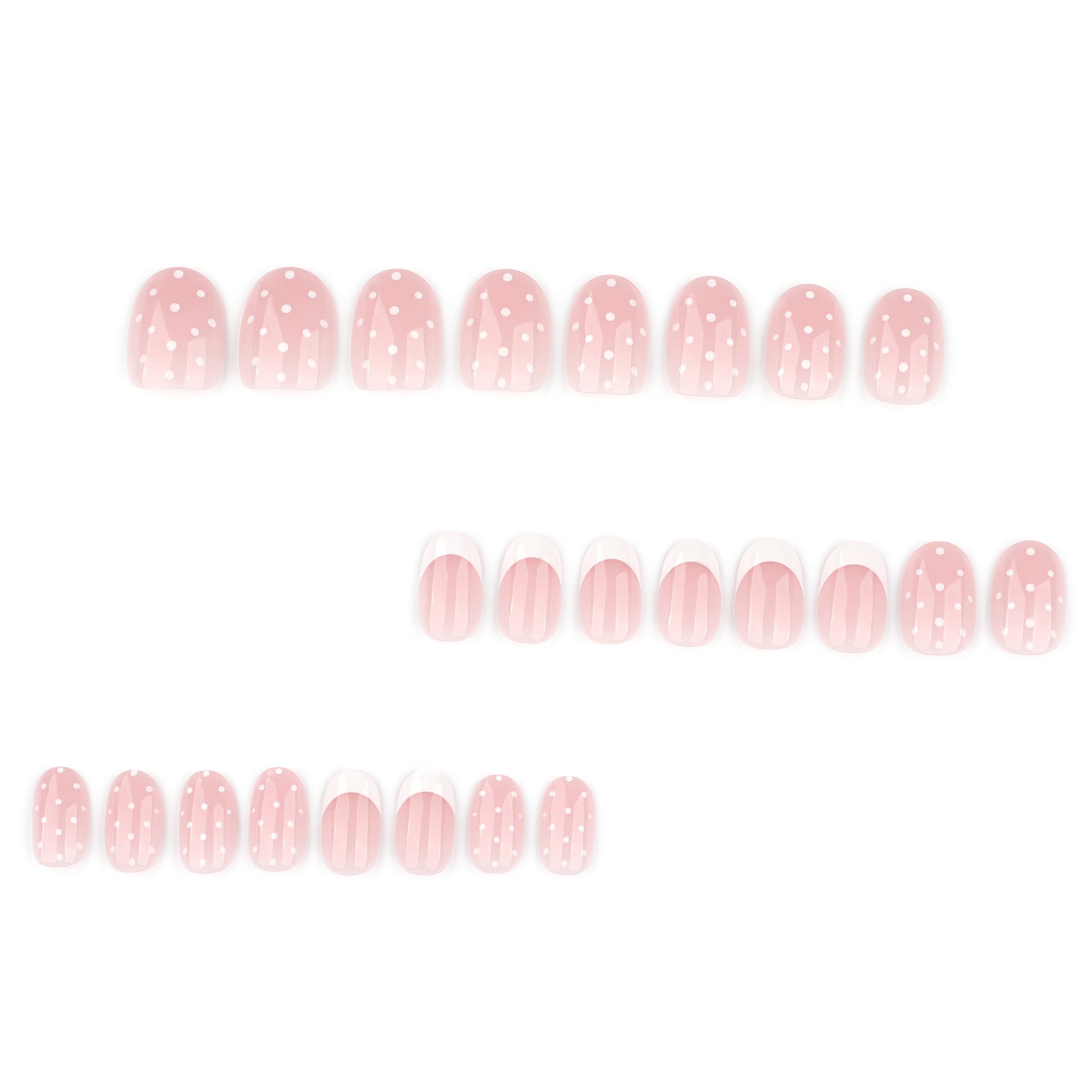 "Pink Polka Dot French" - Precision Crafted Press-On Nails