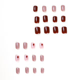 Cherry red jumping color graffiti Press on nails piece wholesale nail piece finished nail piece wholesale Press on nails short｜365nails