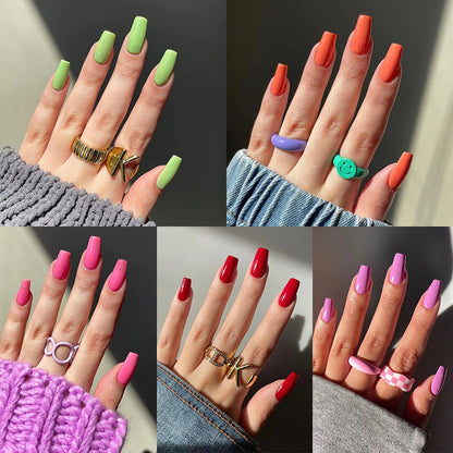 s Solid color short ballet collection  short wholesale nail pieces Finished removable nails｜365nails