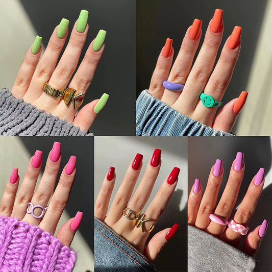 s Solid color short ballet collection  short wholesale nail pieces Finished removable nails｜365nails