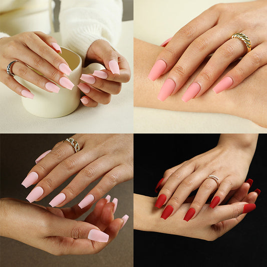Press-on nails wholesale Solid color short ballet nail matte fake nail wholesale Nail art Press-on nails wholesale｜365nails
