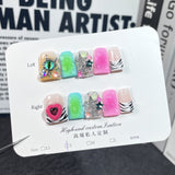 Duck bill nail sweet cool hot girl blush nail personalized ice through handmade press on nails pure handmade factory wholesale｜365nails