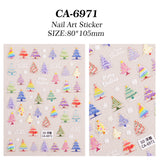 Christmas Themed Nail Art Sticker 5D Embossed Three-dimensional Santa Elk Nail Sticker Ornament CA