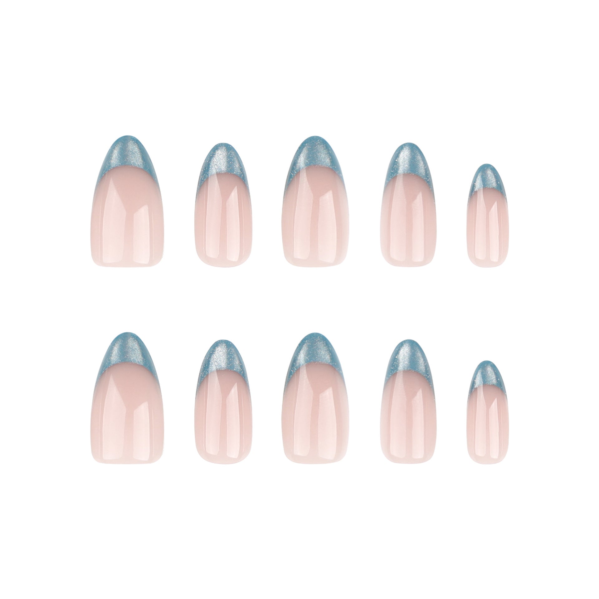 캣아이 프렌치 리치 그린 심플 아몬드형 네일 ｜365nails