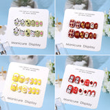 Children press on nails, cartoon 24-piece boxed finished product, sweet and cute children's removable fake nail patch manicure