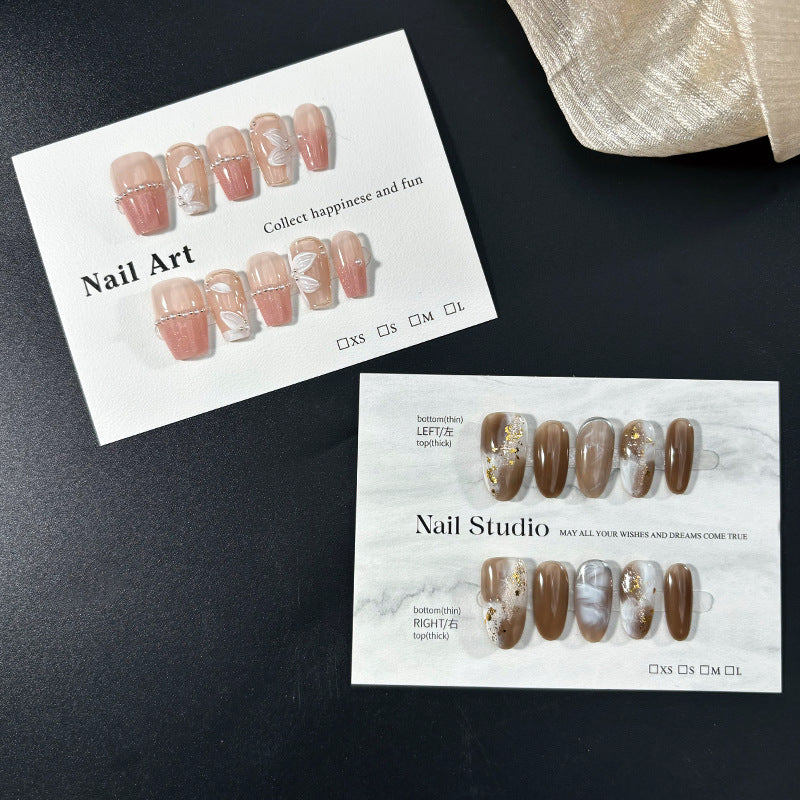 Horizontal White Display Cards for Press On Nail Sets (MOQ=50)