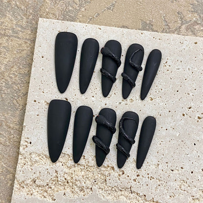 Nail art is purely handmade design, press-on nails temperament matte glossy national style simple three-dimensional model | 365nails