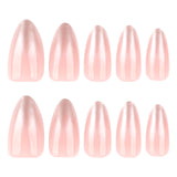 Pearlescent powder gradual change nail art fake nail short almond wearable nail piece  hot-selling wearable nail piece wholesale｜365nails
