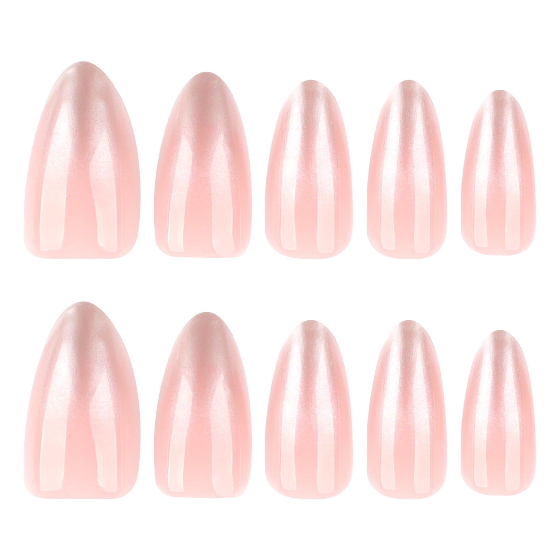 Pearlescent powder gradual change nail art fake nail short almond wearable nail piece  hot-selling wearable nail piece wholesale｜365nails