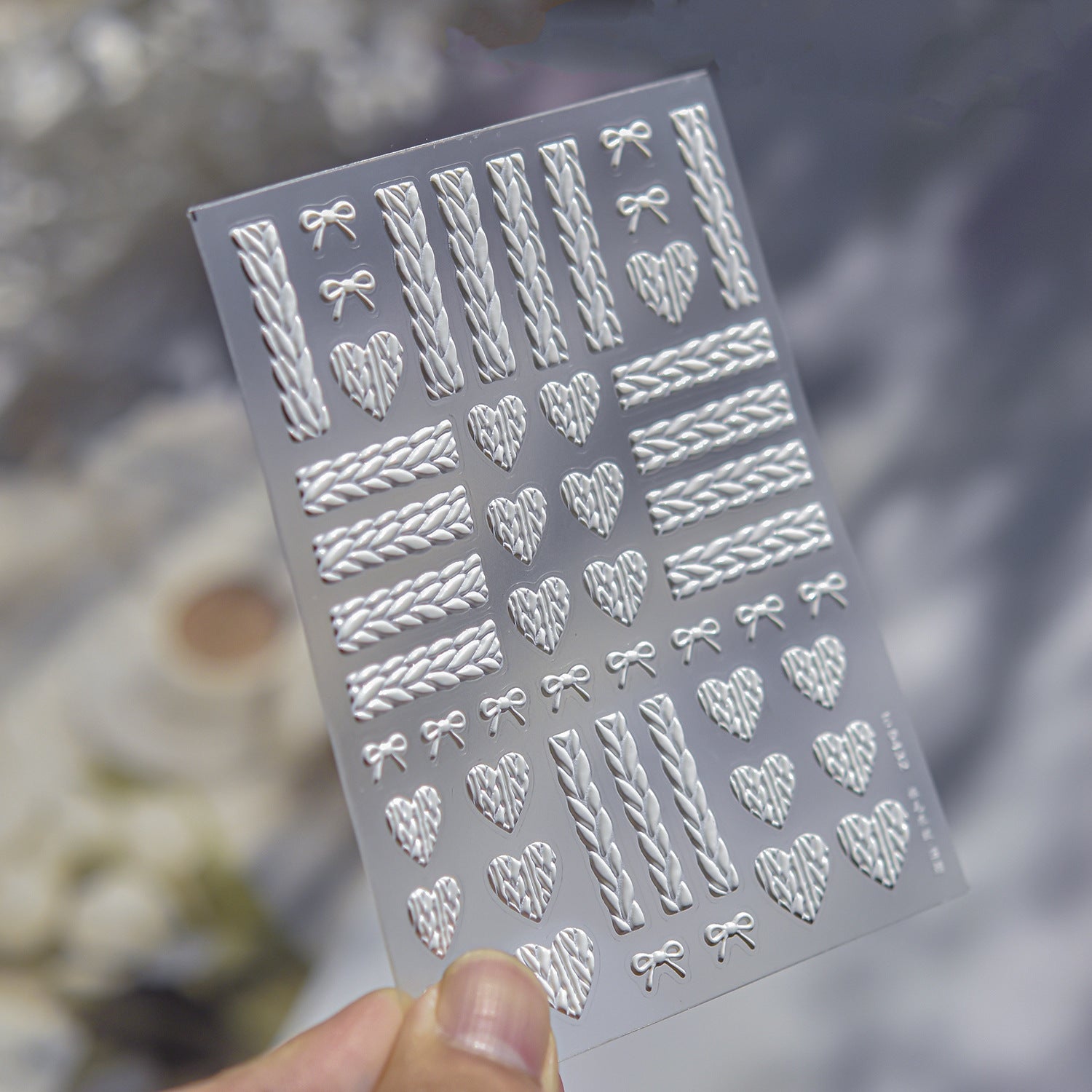 Knit Texture Collection: "Cozy Knit" – 3D Embossed Nail Sticker