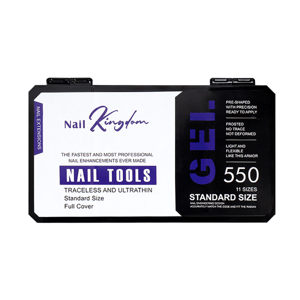 Nail Tips Nail pads, transparent 550 pieces, boxed semi-stickers, long non-marking removable extension water pipe nail fake nails (MOQ=3)