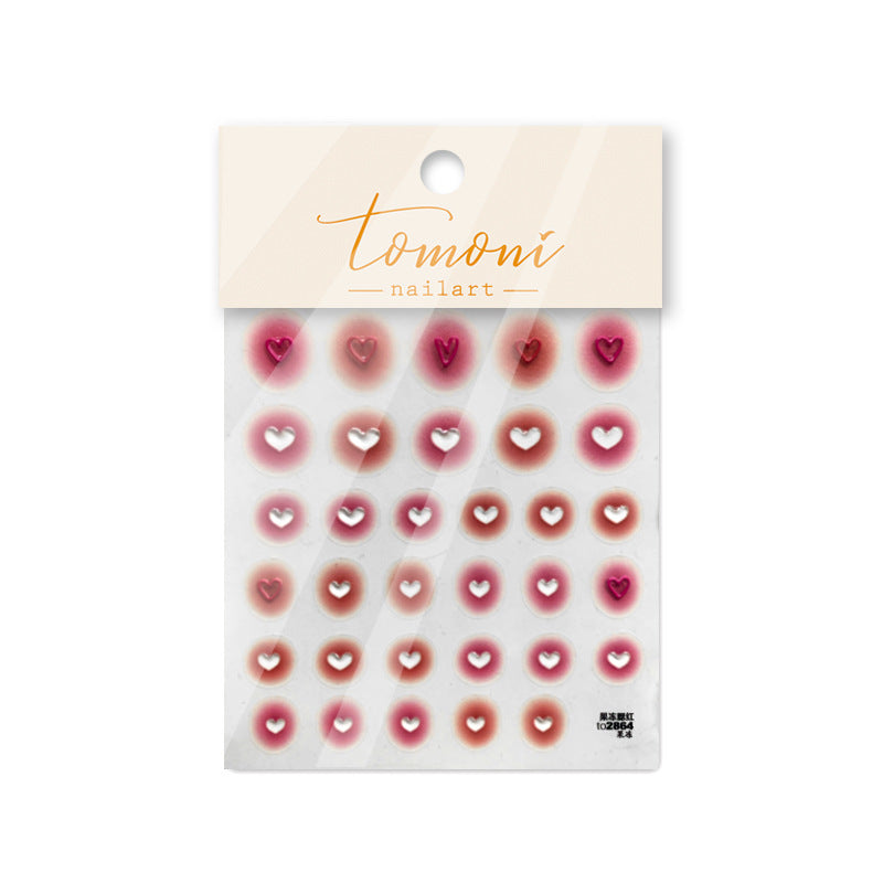 Jelly Blush Heart Collection: "Black Cherry Blush" – 3D Jelly Nail Sticker