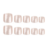 Europe and the United States  toenail wearable toenail sheet finished champagne glitter full powder whitening nail patch wholesale｜365nails