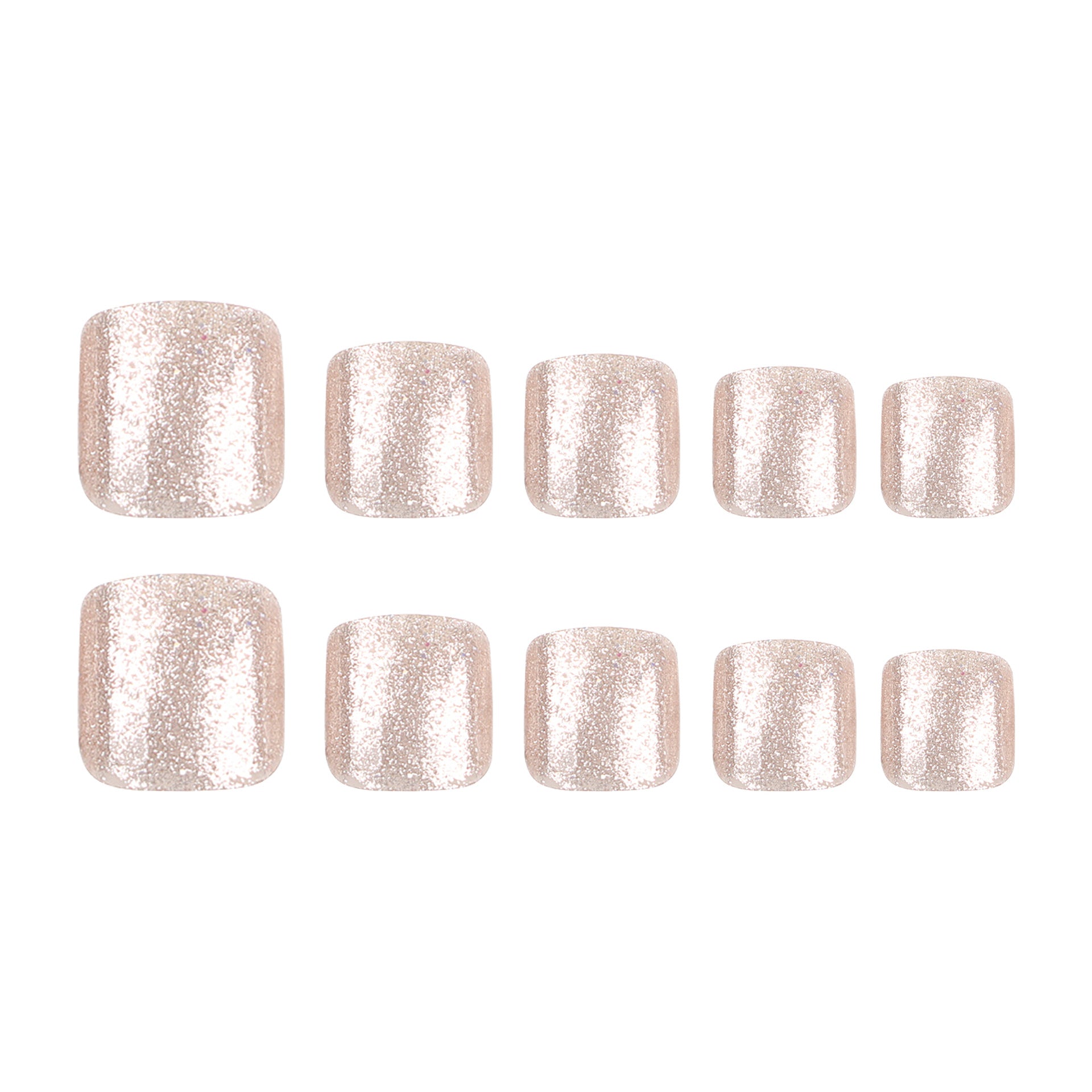 Europe and the United States  toenail wearable toenail sheet finished champagne glitter full powder whitening nail patch wholesale｜365nails