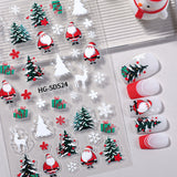 Original Christmas nail sticker 5D relief three-dimensional happy Christmas atmosphere elements DIY nail sticker HG model