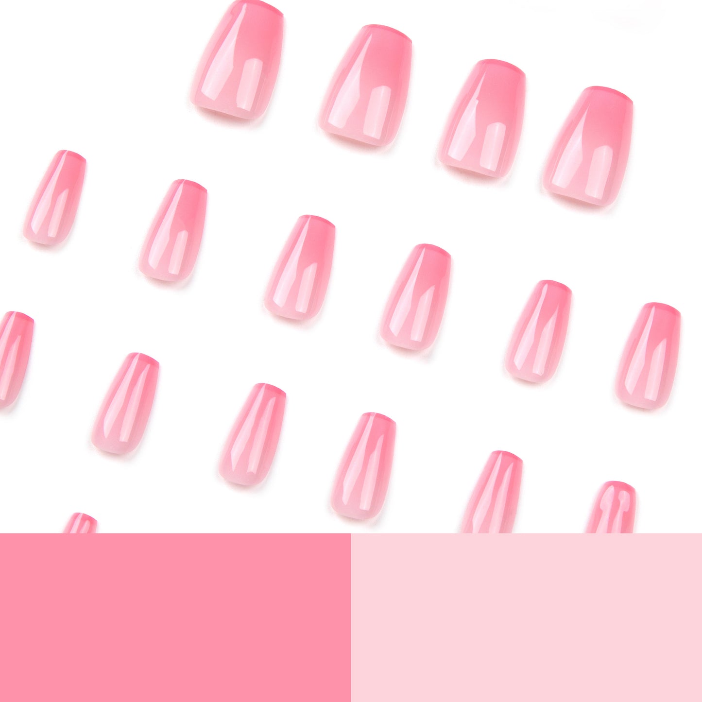 Wearable nail sticker pink French gradual change Wearable nail short nail film Nail art Wearable nail sticker Finished product｜365nails