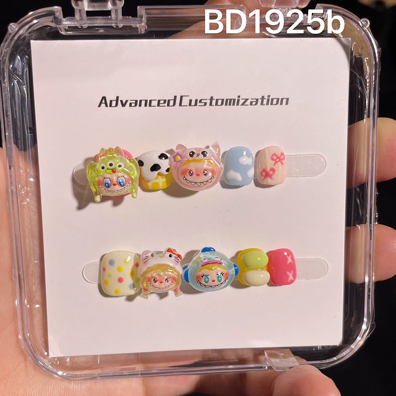 可愛迷你卡通兒童穿戴甲綜合盒