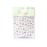 Embossed Bow Nail Stickers – Red & Metallic Pearl Set