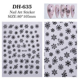 Cross-border Laser Snowflake Nail Art Sticker Flat Hot Silver Christmas Hollow Snowflake Nail Sticker Ornament DH635