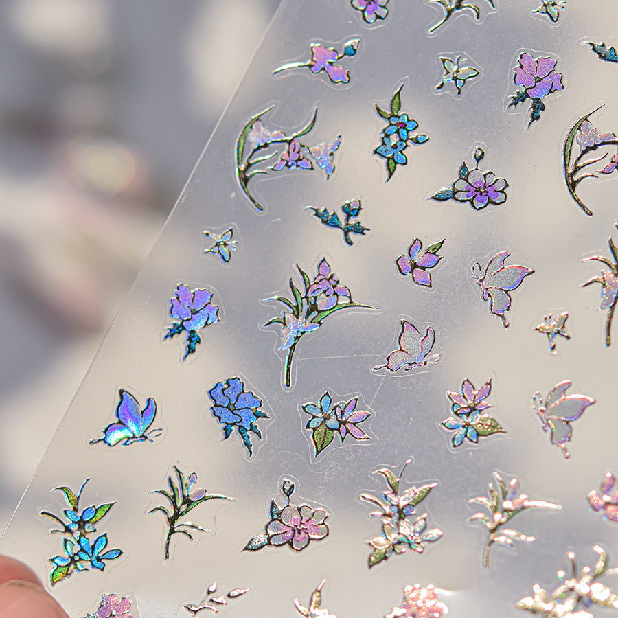 365nails: "Iridescent Floral Sprig" – nail art stickers