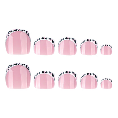 Para pies usables y uñas de los pies con estampado de leopardo francés, uñas de los pies al por mayor｜365nails