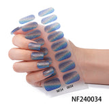 Semi-Cured Gel Nail Strips Gradient Cat Eye Sparkle Glossy Design (MOQ=3)