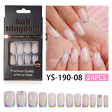 Orange French Floral Crystal Press On Nails (MOQ=3)