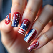 365nails: Independence Day Star-Stripes Glitter Ombre Press-On Nails
