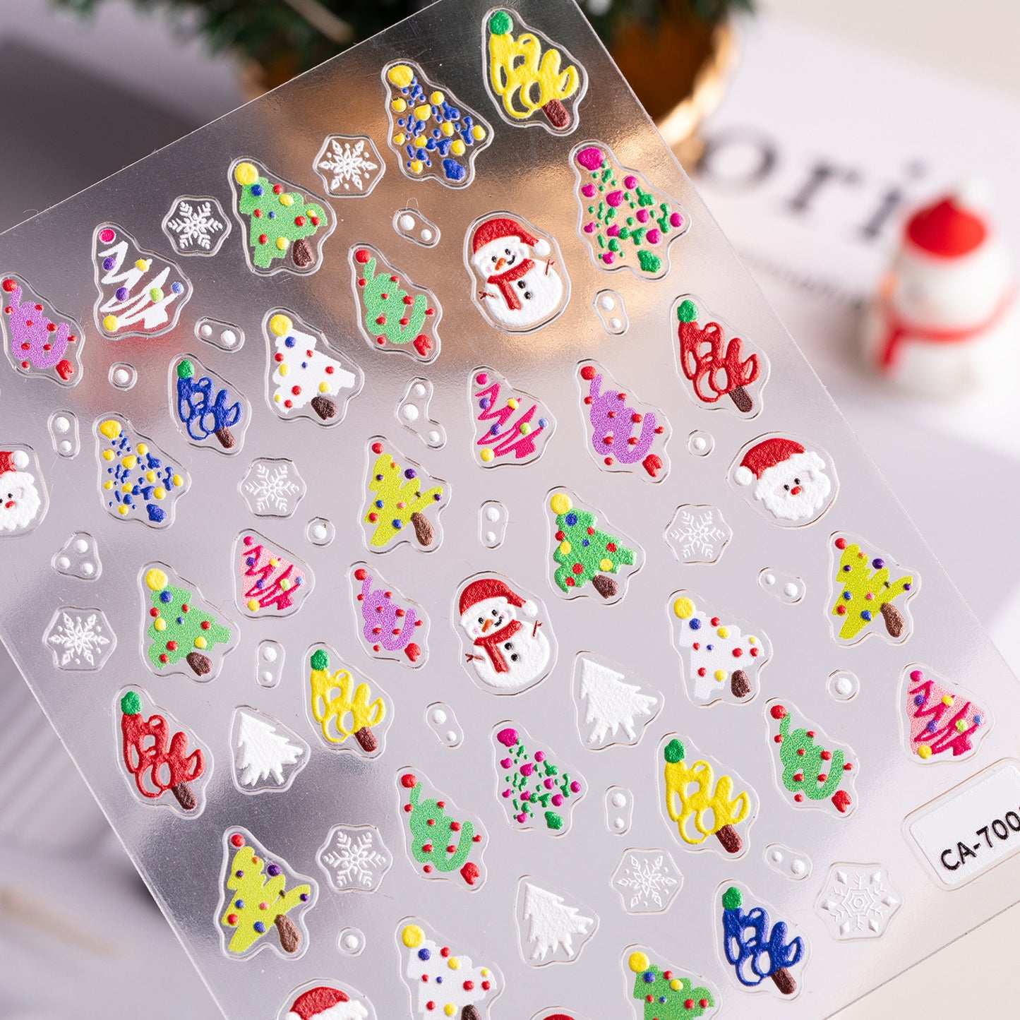 Christmas series nail art sticker 5D relief three-dimensional snowman Christmas tree DIY nail sticker jewelry CA model