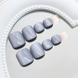 Unhas dos pés removíveis, estilosas e versáteis, estilo olho de gato azul, 24 peças ｜ 365 unhas