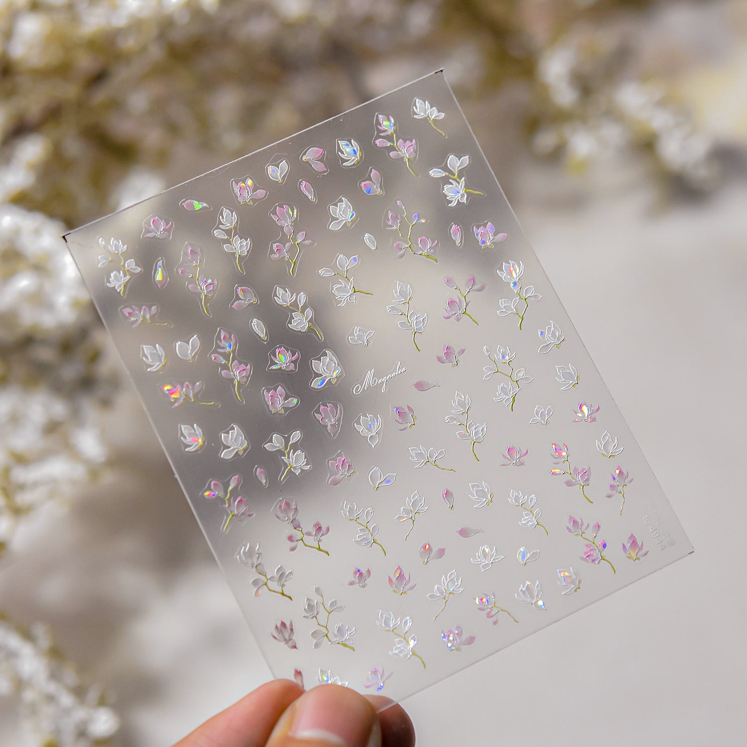 白玉蘭金系列: "優雅玉蘭" — 3D 立體浮雕甲貼