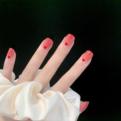 Película de unha removível Peach Red Love Soft Press on Postic Nail Vendas de fábrica ｜ 365 unhas