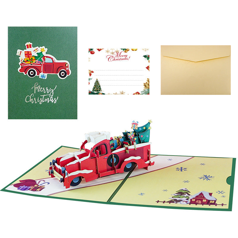 3D three-dimensional Christmas card creative Christmas Eve gift blessing Christmas envelope custom bronzing