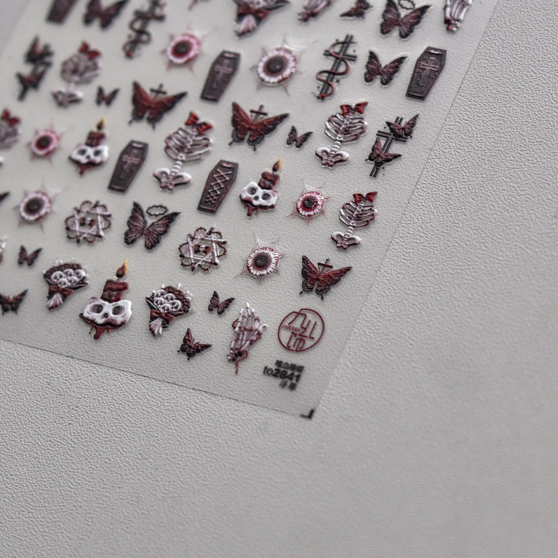 365nails: "Gothic Dark Skeleton Coffin Butterfly" – nail art stickers