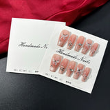 Press-On Nails Instruction Card High-end solid color nail card (MOQ:50 pieces)