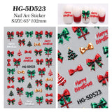 Original Christmas nail sticker 5D relief three-dimensional happy Christmas atmosphere elements DIY nail sticker HG model