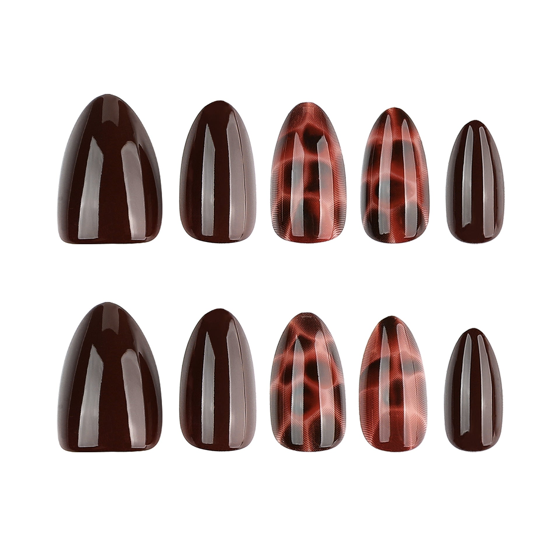 Lefan cross-border hot-selling autumn and winter tortoiseshell wearing nail almond nail manicure nail piece wearable nail piece finished product wholesale