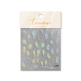 White Snowflake & Butterfly Nail Stickers – 3D Embossed Crystal Set
