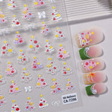 Original Christmas Tree Nail Art Sticker 5D Embossed Three-dimensional Happy Christmas Elements DIY Nail Sticker AA