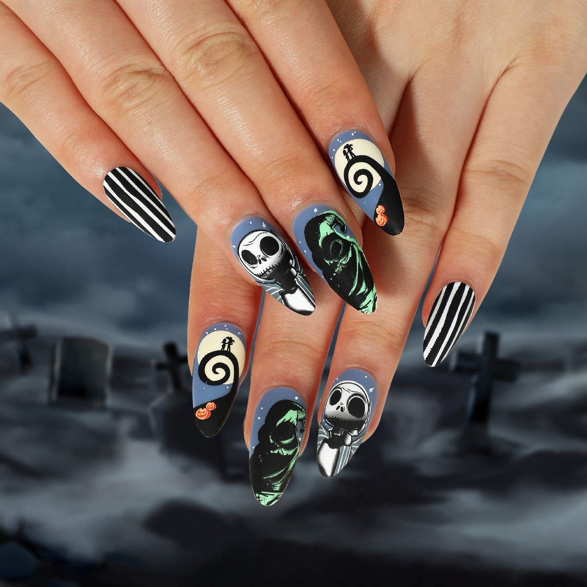 Unhas postiças tridimensionais para Halloween, unhas 3D, folhas de unha de morcego e aranha, atacado ｜ 365nails