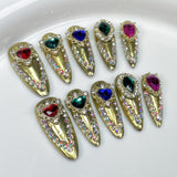 Adesivo de unha longo Spice Girl explosivo, leve, estilo luxuoso, feito à mão, adesivo de unha vestível, atacado 365nails