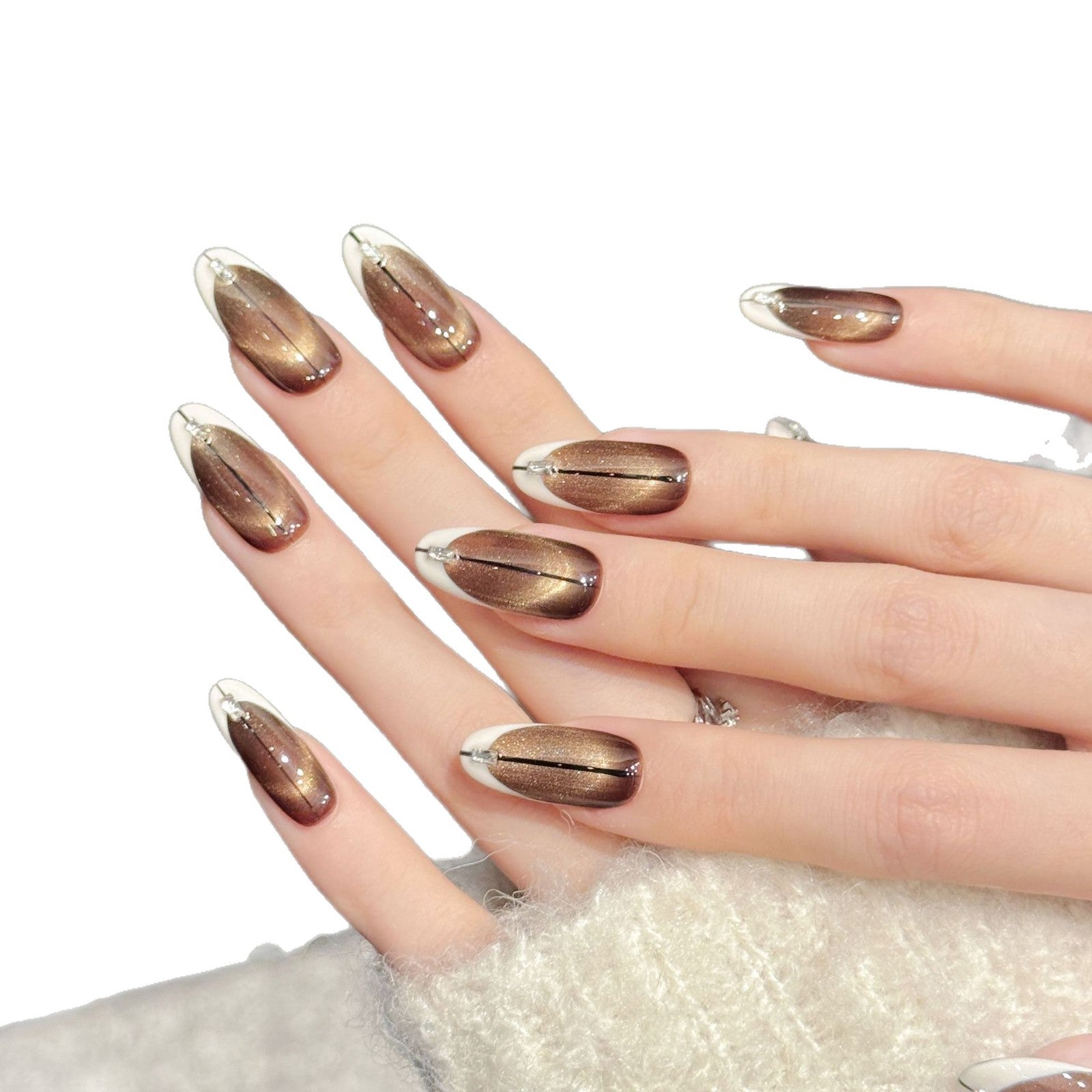 Caramel Brown Cat Eye Press On Nails