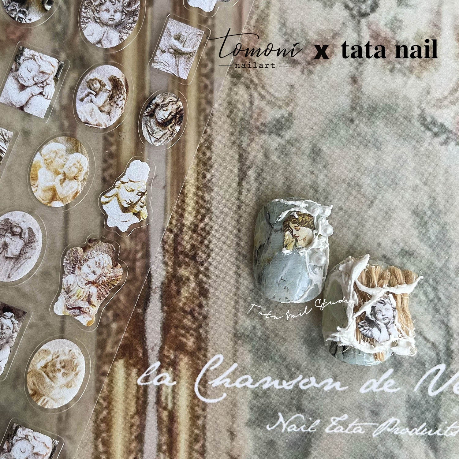 365nails: "mulher art nouveau emoldurada vintage" – Adesivos para Unhas